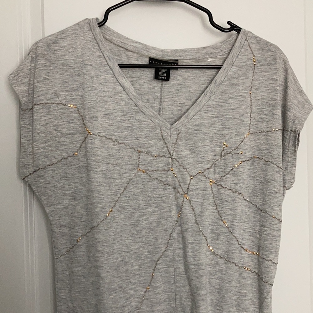 Apostrophe Short Sleeve Gray Shirt